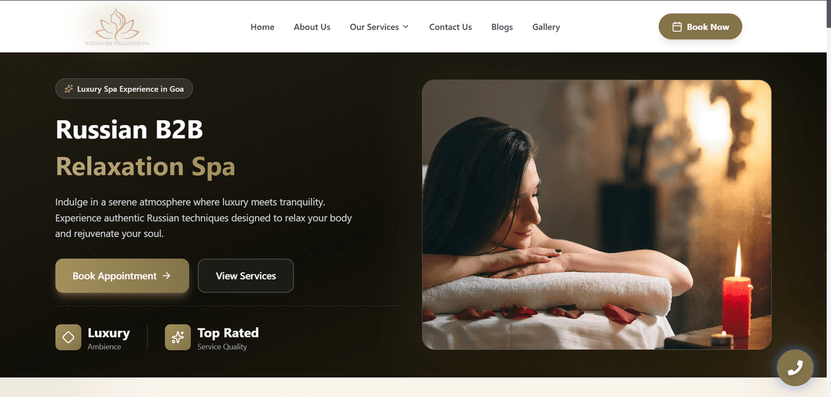 Russian B2B Relaxation Spa Website